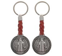 Operitacx 2 Uds Llavero Dije De Cruz Crucifijo Llaveros Medalla De San Benito De San Benito De Fe Religiosa De Medalla Sacramental Rosario