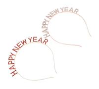 Operitacx 2 Unidades Diadema Festiva de Aleación Letras Happy New Year, Accesorio Cabello Multiusos y No Deformable, Adecuado para Fiestas de Año