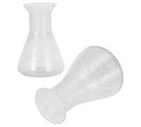 Operitacx 2 Vasos de Plástico para Laboratorio con Forma Cónica, Capacidad 50ml y 100ml, Resistentes a Salpicaduras, Ideales para Investigación Científica y Experimentos