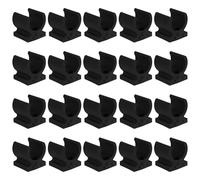 Operitacx 20 Abrazaderas Negras de Plástico para Asiento de Inodoro, Clips de Soporte de Tubo de 22 Mm, Sujetadores para Elevador de Asiento de Silla de Ruedas, Accesorios para