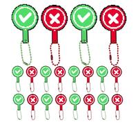 Operitacx 20 llaveros con dije de signo Sí/No, llavero con signo de paleta, mini adorno colgante de juez, de accesorio de juego, recuerdo de fiesta, lindo dije para mochila escolar o teléfono