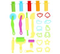 Operitacx 20 piezas Kit de Herramientas DIY para Modelado de Plastilina con Extrusoras Colores Aleatorios Moldes Animales para Manualidades Infantiles Accesorios para Color Aleatorio