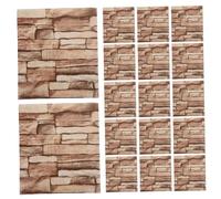 Operitacx 20 Piezas Pegatina de pared tridimensional papel tapiz de ladrillos azulejos de pared autoadhesivos calcomanías adhesivas para ladrillos baldosas para pelar y palo espuma xpe