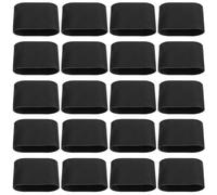 Operitacx 20 Tapas Ovaladas para Patas de Silla de PVC Negro 20x40 Mm, Protectores de Suelo Antideslizantes para Muebles, Almohadillas para Patas de Mesa, Protección Eficaz contra Rayones