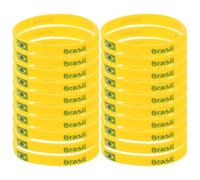 Operitacx 20 Unidades Pulsera de Silicona de Brasil Bandera Vibrante, Ajuste Cómodo y Elasticidad Óptima para Eventos Deportivos y Aficionados al Fútbol