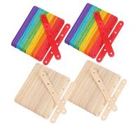 Operitacx 200 Piezas Palitos de Madera para Manualidades con Varillas Planas de Colores y Naturales para Proyectos Diy Decoración de Fiestas y Creación Artística