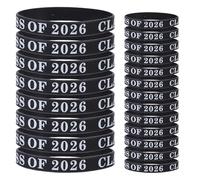 Operitacx 24piezas Pulseras de Silicona para Graduación Class Of 2026, Pulseras Elásticas para Eventos de Graduación y Recuerdos de Fiesta