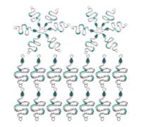 Operitacx 25 Piezas de Dijes de Serpiente de Aleación para Manualidades, Colgantes Dijes de Serpiente Verde y Claro, Accesorios para Collar, Pulsera y Pendientes Diy, Suministros de Joyería