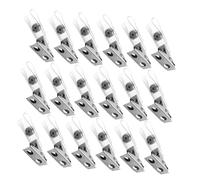Operitacx 250 Piezas titular de la insignia clips de placa de metal insignia de etiqueta de nombre clips para placa PVC Soft Film Plata