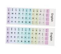 Operitacx 2hojas Pegatinas Decorativas De Letras Inglés para Teclado Adhesivas y Resistentes Compatible con Computadoras y Laptops