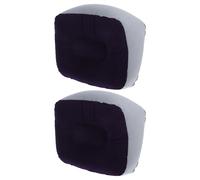 Operitacx 2piezas Almohadas Inflables para Pies Reposapiés Cómodo y Portátil con PVC Flocado Suave Cojines De Descanso Ergonómicos para Viajes Aviones y Oficina Gris y Azul
