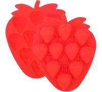 Operitacx 2piezas Molde de Silicona para Bombones y Repostería con Forma de Fresa, Flexible, Resistente y Fácil de Desmoldar para Chocolate, Galletas y Dulces Artesanales