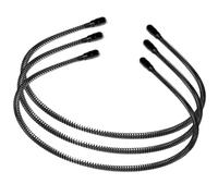 Operitacx 3 Diademas Negras Antideslizantes en Forma de Espiral y Onda para Hombre y Mujer, Accesorio Deportivo Simple de Hierro Adecuado para Hacer Ejercicio
