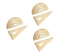 Operitacx 3 Juegos Regla Triangular Regla De Lección De Matemáticas Escuela Gobernante Geométrico Conveniente Regla De Los Estudiantes Regla De Medición De Geometría Dibujo Metal Golden
