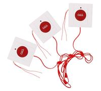 Operitacx 3 Piezas Botón de Ayuda para Mayores, Botón de Llamada de Emergencia Cordón, Alarma Sos de Pared, Plástico Rojo, Alta Sensibilidad, por Tirador, para Mayores, Residencias y Salas