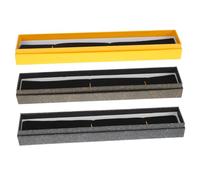 Operitacx 3 Piezas Estuche Portátil para Abanicos de Estilo Antiguo Caja Decorativa Práctica para Almacenamiento y Exhibición Diseño Vintage Negro Dorado Gris Plata y Amarillo para Guardar