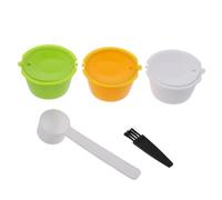 Operitacx 3 piezas Filtro de Café Reutilizable de Acero Inoxidable con Doble Malla para Cápsulas Gusto de Unidades con Sello de Goma y Cepillo Limpiador Compatible para Uso Duradero y Fácil