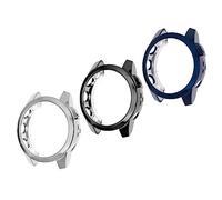 Operitacx 3 Piezas Funda Protectora de Pantalla para Reloj de TPU Antiarañazos Resistente Botones Compatible con Fenix Negro Plata y Azul