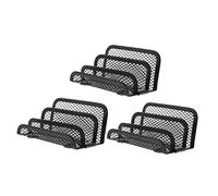 Operitacx 3 Piezas Soporte para Tarjetas de Visita Metálico Resistente Organizador de Escritorio para Oficina y Negocio Portatarjetas Estable y Funcional Negro