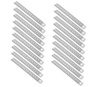 Operitacx 30 Piezas Regla Acero Inoxidable Doble Escala Regla Rígida Borde Recto Herramienta Medición para Dibujo Carpintería y Manualidades