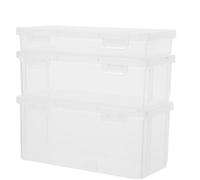 Operitacx 3piezas Caja Almacenaje con Tapa Transparente Cajas De Lápices Plásticas Almacenamiento De Crayones