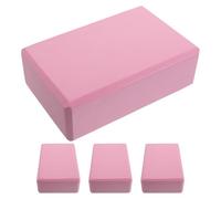 Operitacx 4 bloques de yoga con bordes biselados - Ladrillos antideslizantes de EVA rosa para alineación y flexibilidad - Herramienta de yoga de apoyo para gimnasio en casa para estiramientos,