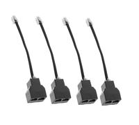 Operitacx 4 piezas Adaptador de Teléfono con Cable Desmontable Divisor de Línea de Núcleos de Negro para Conexiones Telefónicas Fiables y Portátiles