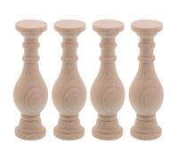 Operitacx 4 Piezas Balaustre de Madera Beige para Muebles y Escaleras Resistencia a Deformaciones y Fácil Limpieza, Adecuado para Reparación de Postes en Gabinetes y Manualidades DIY