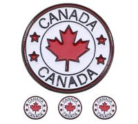 Operitacx 4 Piezas Broche de Solapa Canadiense Rojo, Aleación de Zinc, | Pin Redondo de Hoja de Arce, Accesorio Lindo y Encantador, Atuendo y Ocasiones