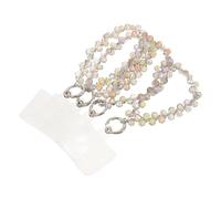 Operitacx 4 Piezas Cadena Accesorio Anti-pérdida con y para Teléfono Móvil Cristal Brillante Tarjeta Metal Elegante para Uso Diario y Reuniones