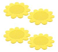Operitacx 4 Piezas Comedero para Abejas Forma de Girasol EVA Resistente al | Uso Exterior en Jardín, Fácil de Rellenar, Diseño Decorativo Amarillo, para Mariposas y Abejas