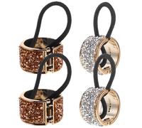 Operitacx 4 Piezas de Lazos Pelo Diseño de Gemas de Imitación, Accesorios Elásticos Creativos para Mujeres y Niñas en Colores Variados, Ideales para Halloween y Fiestas