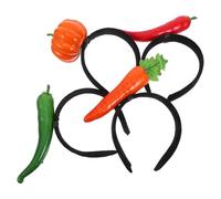 Operitacx 4 Piezas Diadema Divertida para Mujer Diseño Realista 3d de Calabaza y Zanahoria, Plástico Cómodo para Fiestas de Halloween y Cabina de Fotos
