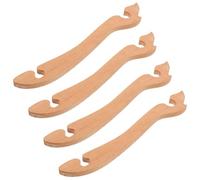 Operitacx 4 Piezas Extractor de Rejilla para Horno, Mango Curvo de Madera | Bandejas y Moldes, Agarre Ergonómico, Uso en Cocinas y Hornos Estándar, Color Caqui