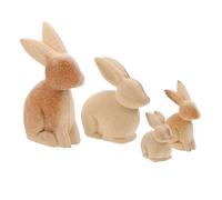 Operitacx 4 Piezas Figuritas de Conejo de Madera sin Pintar Set de Decoraciones de Pascua para Hogar para Manualidades y Proyectos Beige