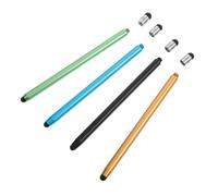 Operitacx 4 Piezas Lápices Capacitivos para Pantallas Táctiles de Negro y Azul Compatible con Tablets y Smartphones Punta Transparente Antirayaduras para Escritura y Precisa