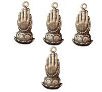Operitacx 4 Piezas Latón Guanyin Buda mano colgante decorativo pequeño bronce colgante de encantos de feng shui cuentas de encantos home decoracion budas decorativos decoración de escritorio