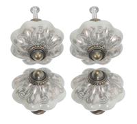 Operitacx 4 Piezas Pomos de Cerámica Forma de Calabaza Vintage, Tiradores para Armarios y Cajones, Acabado Esmaltado Mate en Color Blanco, para Muebles de Cocina y Proyectos de Renovación