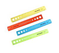 Operitacx 4 Piezas Reglas Flexibles y Plegables de Transparentes Resistentes al Desgaste Portátiles para Dibujo y Medición y Escuela Colores Rojo Amarillo Azul y Verde