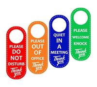 Operitacx 4 Piezas Señalización No Molestar Colgador De Puerta No Molestar Signo No En Las Señales De Letrero De La Puerta Del Hotel Iniciar Sesión Rótulo Señal De Puerta De Madera Oficina