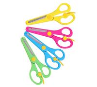 Operitacx 4 Piezas Tijeras de Plástico para Punta Redonda para Cortar Papel Herramientas Educativas Preescolares Colores Surtidos Color Aleatorio