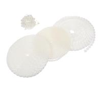 Operitacx 4 Rollos Cadena de Perlas Artificiales Beige de 5 M para Decoración de Bodas y Árbol de Navidad, Guirnalda de Abs Cuentas Redondas y Doble Hilera, Larga y Brillante