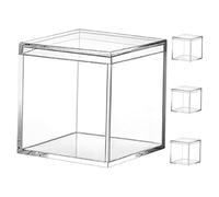 Operitacx 4 Uds Cajas Cubo Cuadrado Acrílico Mini Caja De Almacenamiento Cajas De Dulces Pequeñas y Transparentes Tratar Cajas De Cajas Para Dulces Felices Pequeña Caja Cuadrada