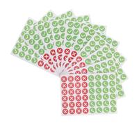 Operitacx 480 Unidades Etiquetas Adhesivas Redondas Superficie para Escribir, Diseño Verificación y Cruz en Colores Verde y Rojo para Control de Inventario y Organización de Oficina