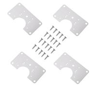 Operitacx 4juegos Placas De Reparación De Bisagras De Acero Inoxidable Con Tornillos Refuerzo Para Puertas De Armarios Fácil Instalación y Suave Para Muebles De Cocina y Puertas De Madera