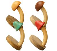 Operitacx 4piezas Ganchos de Pared de Madera con Diseño de Setas Colgadores Adhesivos Decorativos para Baño y Cocina Resistentes Daño la Pared para Toallas y Ropa