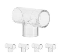 Operitacx 5 Conectores en T Transparentes de Acrílico 20 Mm, Accesorios de Tubería Resistentes a Fugas para Acuarios y Sistemas de Refrigeración, Unión en T para Líneas de Agua, Instalación