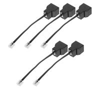 Operitacx 5 Piezas Divisor de Cable Telefónico Rj11 de 2 Vías Reducción de Ruido y Conector Abs y Cobre para Teléfonos Fijos en Oficina y Hogar