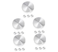 Operitacx 5 Series Pastel De Aluminio Círculo Redondo Disco De Aluminio Disco Circular De Aluminio Conector De Mesa Conector De Encimera Aleación De Aluminio Plata 4 Piezas X 5
