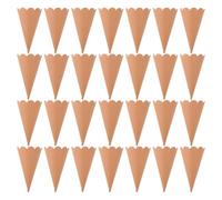 Operitacx 50 conos de confeti de papel con borde festoneado - Cono de pétalos de ramo de flores marrones para lanzar - Contenedor de confeti para fiestas, ideal para bodas, cumpleaños y otros